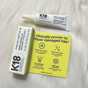 💫K18 Biomimetic Hair Science Molecular Repair Hair Oil & Mask Mini Sample Duo